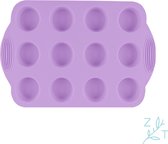 ZijTak - Mini muffin bakvorm 12st - Cupcakevorm - Anti-kleef - Siliconen - paars