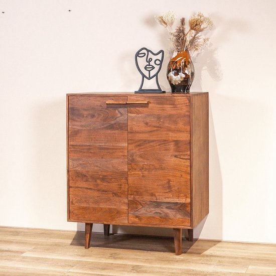 Meuble bar Falcone | Bois d'acacia noyer