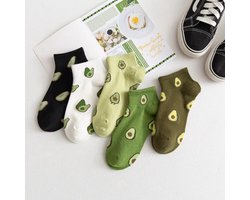 Without Lemon - Set van 5 paar - Avocado Dames Sokken - Enkelsokken - Trendy - Schattig - One size