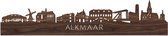 Skyline Alkmaar Notenhout - 120 cm - Woondecoratie - Wanddecoratie - Meer steden beschikbaar - Woonkamer idee - City Art - Steden kunst - Cadeau voor hem - Cadeau voor haar - Jubileum - Trouwerij - WoodWideCities