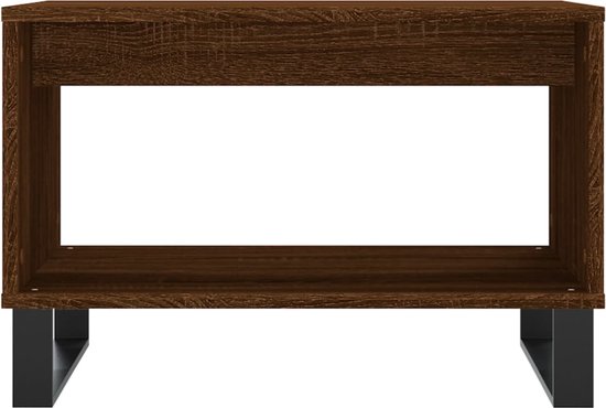 vidaXL - Salontafel - 60x50x40 - cm - bewerkt - hout - bruin - eikenkleur