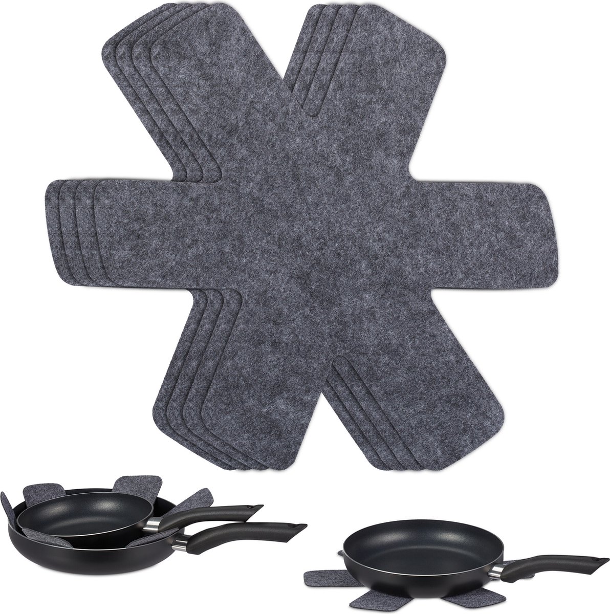 pannenbeschermers - set van 6 - 38 x 30 cm - pannenonderzetters - vilt