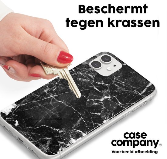 Case Company® - Coque Samsung Galaxy S24 Plus avec cordon - Marbre Zwart - Coque de téléphone avec cordon Zwart - Protection sur tous les côtés et sur le bord de l'écran