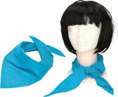 Myrtle Beach Verkleed bandana/sjaaltje - 2x - turquoise blauw - kleuren thema/teams - Carnaval accessoires
