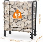 Brandhoutrek - Firewood Rack Metal Firewood Rack for Indoor and Outdoor 70.5 x 30 x 84.5 cm
