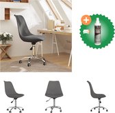 vidaXL Kantoorstoel draaibaar stof donkergrijs - Bureaustoel - Inclusief Reiniger