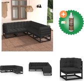 vidaXL 5 delige Loungeset met kussens massief grenenhout Tuinset Inclusief Houtreiniger en verfrisser