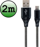 USB C Oplader - USB C Kabel - USB C naar USB A Kabel 2 meter - Zwart