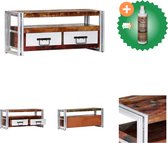 vidaXL Tv-meubel 90x30x40 cm massief gerecycled hout - Kast - Inclusief Houtreiniger en verfrisser