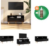 vidaXL Tv-meubel 90x40x48-5 cm spaanplaat hoogglans zwart - Kast - Inclusief Houtreiniger en verfrisser