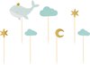 PartyDeco - Cupcake Toppers - Walvis pk/7