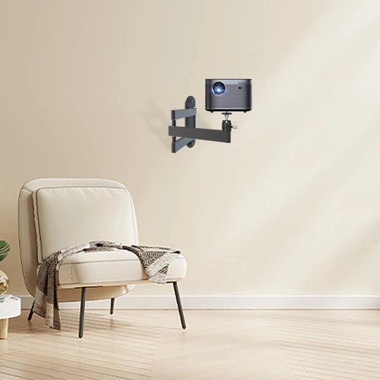 Linkstyle Mini Plafond Wandprojector Mount, Universele Projector Plafondbeugel Stand met 360° draai- en 90°-kanteling, Belasting 2 kg