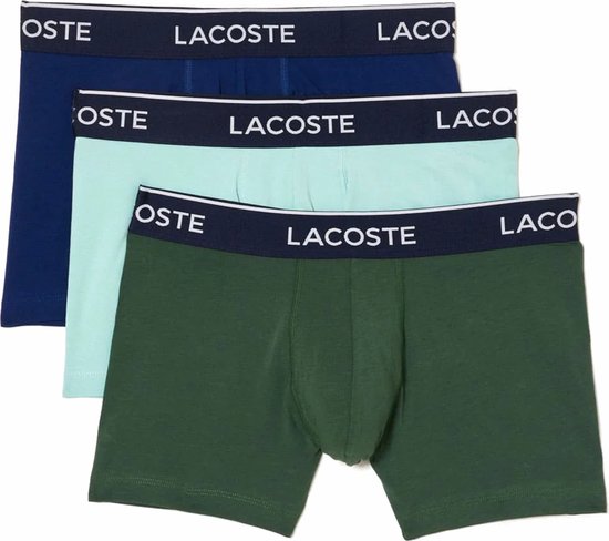 Lacoste 3P boxer basic vert & bleu - M