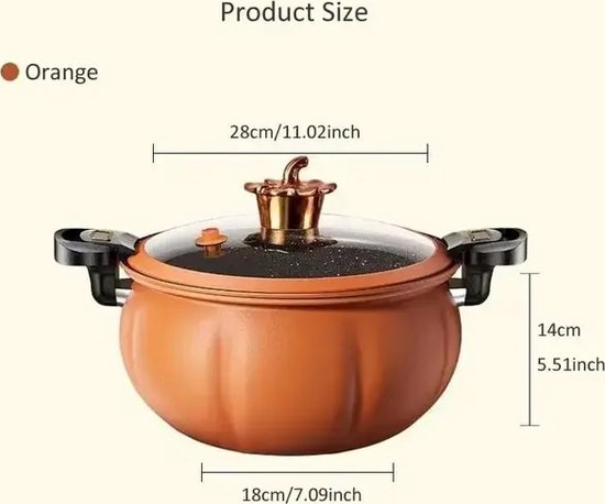 5L Oranje Pompoen Micro-drukpot Nieuw Home Type Soeppot Multifunctionele Non Stick Pot Gas Kachel Universele Soeppot