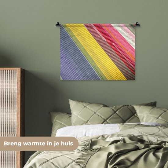 Tapisserie Paysages Nederland - Image colorée de fleurs aux Nederland -Bas Tapisserie coton 60x45 cm - Tapisserie avec photo