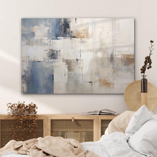 MuchoWow® Peinture sur verre 90x60 cm - Peinture sur verre acrylique - Aquarelle - Abstrait - Art - Photo sur verre - Décoration murale salon - Décoration murale chambre - Peintures