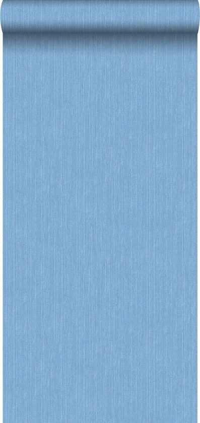 Walls4You behang effen denim jeans structuur vintage blauw - 935335 - 53 cm x 10,05 m