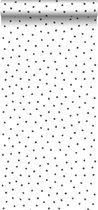 Walls4You behang kleine stipjes zwart wit - 935303 - 53 cm x 10,05 m