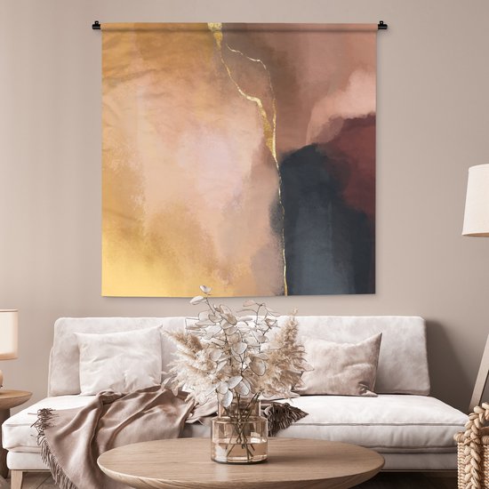 Tenture murale - Tissu mural - Abstrait - Peinture - Pastel - 120x120 cm - Tapisserie