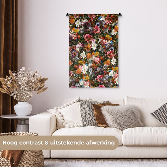Tapisserie murale - Fleurs - Arc-en-ciel - Art - Maîtres anciens - Tapisserie - Tapisserie - Katoen - Décoration de la maison - 60x90 cm - Chambre - Tissu mural - Tenture murale - Décoration murale - Tapisseries