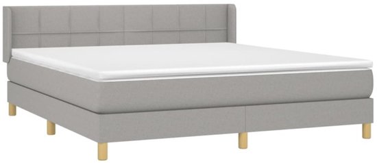 vidaXL-Boxspring-met-matras-stof-lichtgrijs-180x200-cm