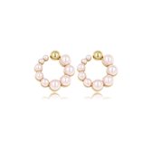 My Bendel - Petite boucle d'oreille en or avec perles roses - Petite boucle d'oreille en or avec perles roses - Avec emballage cadeau luxueux