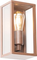 QAZQA charlois - Industriele Wandlamp voor buiten - 1 lichts - D 14 cm - Roestbruin - Industrieel - Buitenverlichting