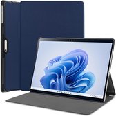 Laptop Hoes Geschikt voor Microsoft Surface Pro 9 | Book Case met Standaard | Kunstlederen Beschermhoes | Tri-fold | Blauw