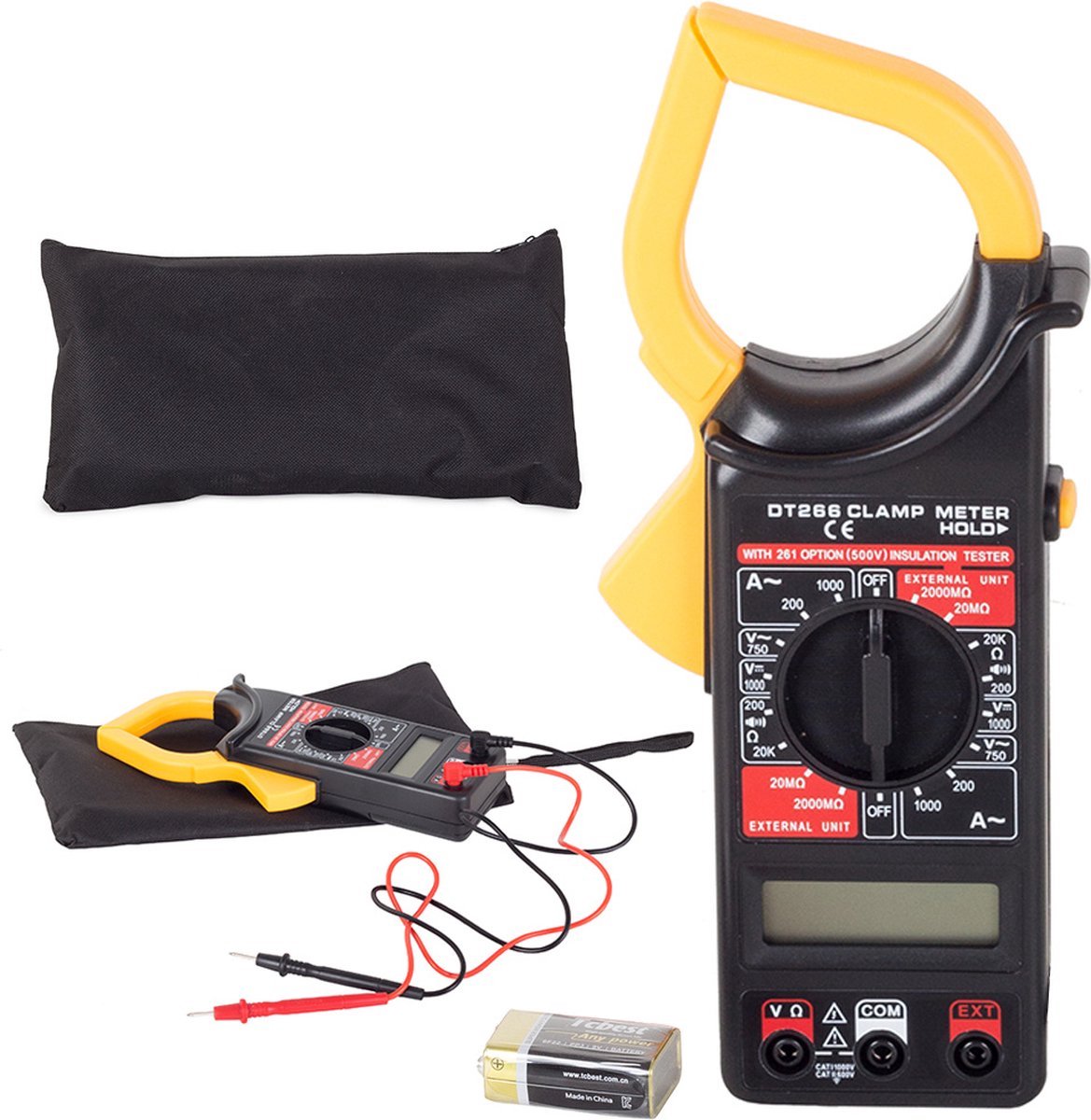Consumentenwinkel.nl DT-266 Digitale multimeter met amperetang max 1000A max 1000V