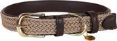 Kentucky Gevlochten nylon hondenhalsband - Beige - Maat XS (32-38cm)