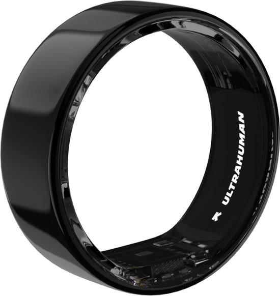 Ultrahuman Ring Air - Aster Black - Taille de bague 8 - Ring Smart - Suivi du sommeil - Surveillance de la fréquence cardiaque et de la température, Volg du sommeil, des mouvements et de la récupération