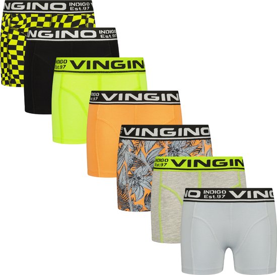 Vingino Boxer B-241-7 Week 7 pack Jongens Onderbroek - Multicolor Yellow - Maat L