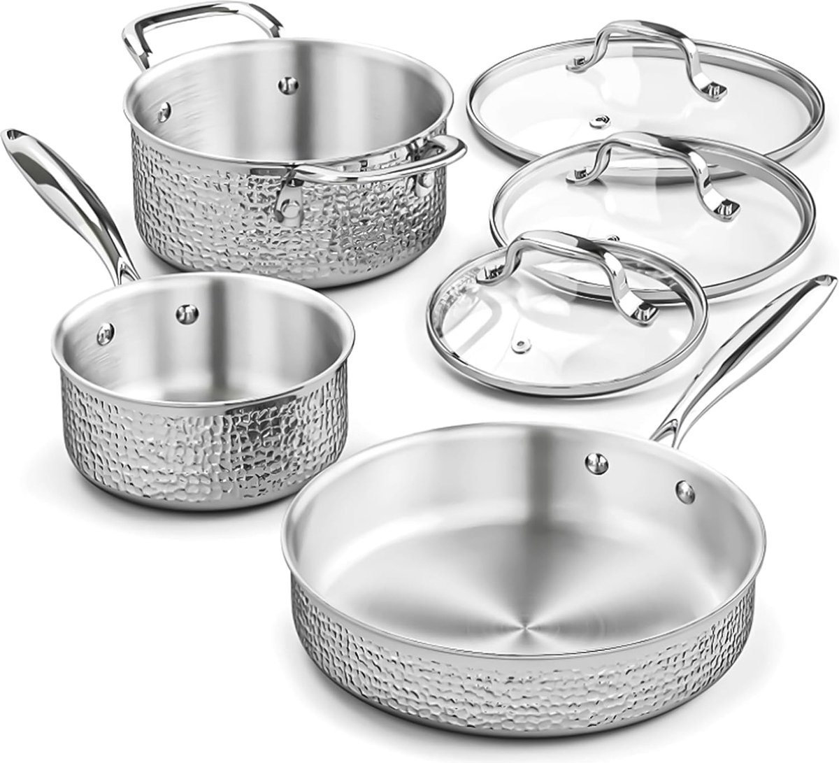 Karcher Jette Pannenset, roestvrij staal, 14-delig, incl. 5 glazen deksels, inductie