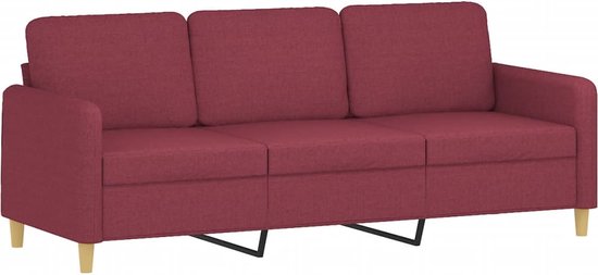 vidaXL-Driezitsbank-180-cm-stof-wijnrood