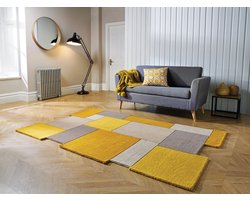 Flycarpets Abstract Modern Stracto Collage - Organische Vorm Vloerkleed - Rood - 150x240 cm