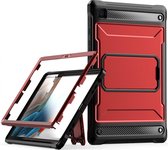 Hoes met Ingebouwde Screen Protector Geschikt voor Samsung Galaxy Tab A8 | Full Protect Cover met Standaard | Beschermhoes Tegen Vallen | Extreme Bescherming | Rood