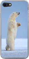 Geschikt voor iPhone 8 hoesje - IJsbeer - Grappig - Sneeuw - Kinderen - Jongens - Meisjes - Kind - Siliconen Telefoonhoesje