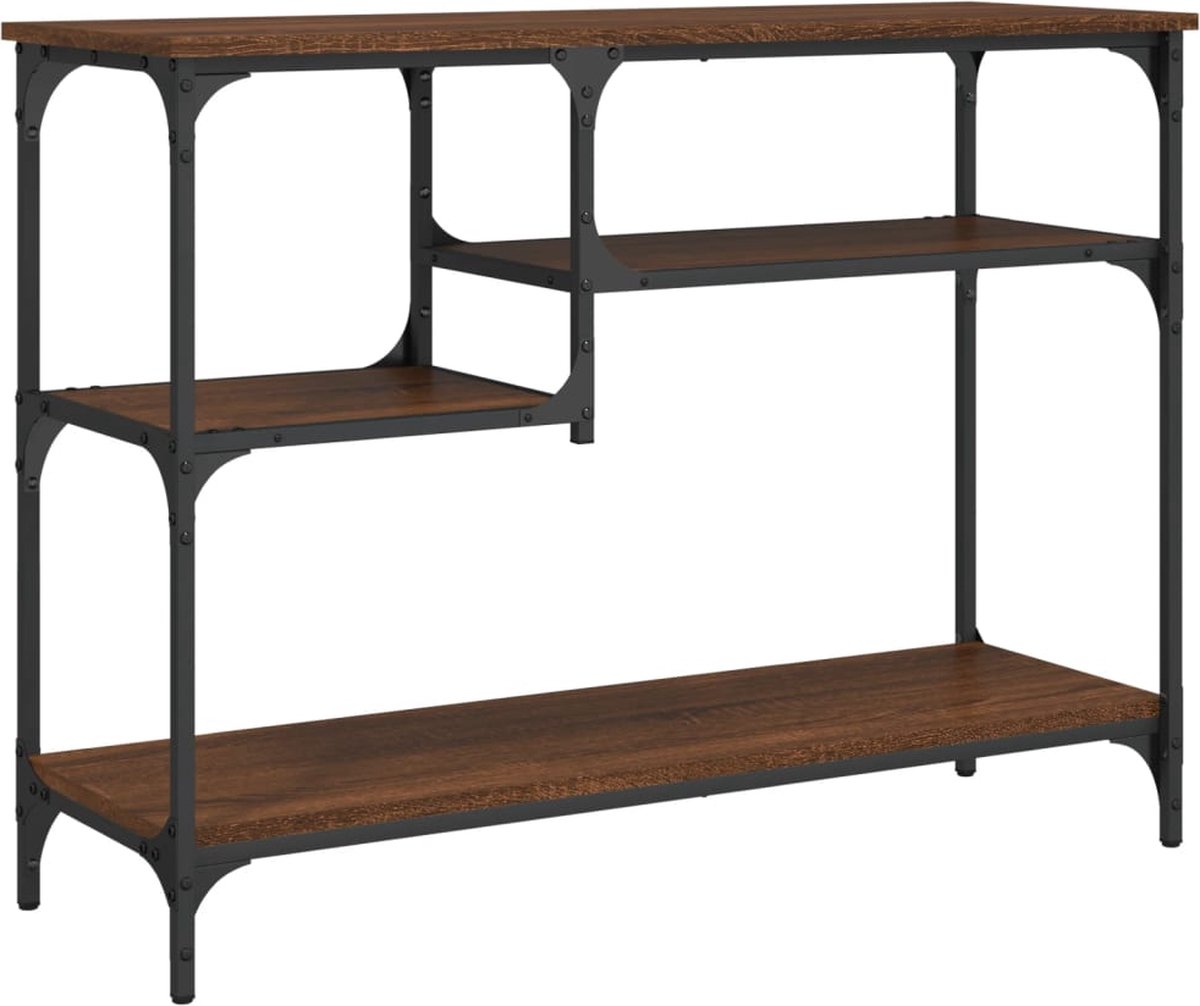 vidaXL Wandtafel - met - schappen - 100x35x75 - cm - bruin - eikenkleur bruineiken
