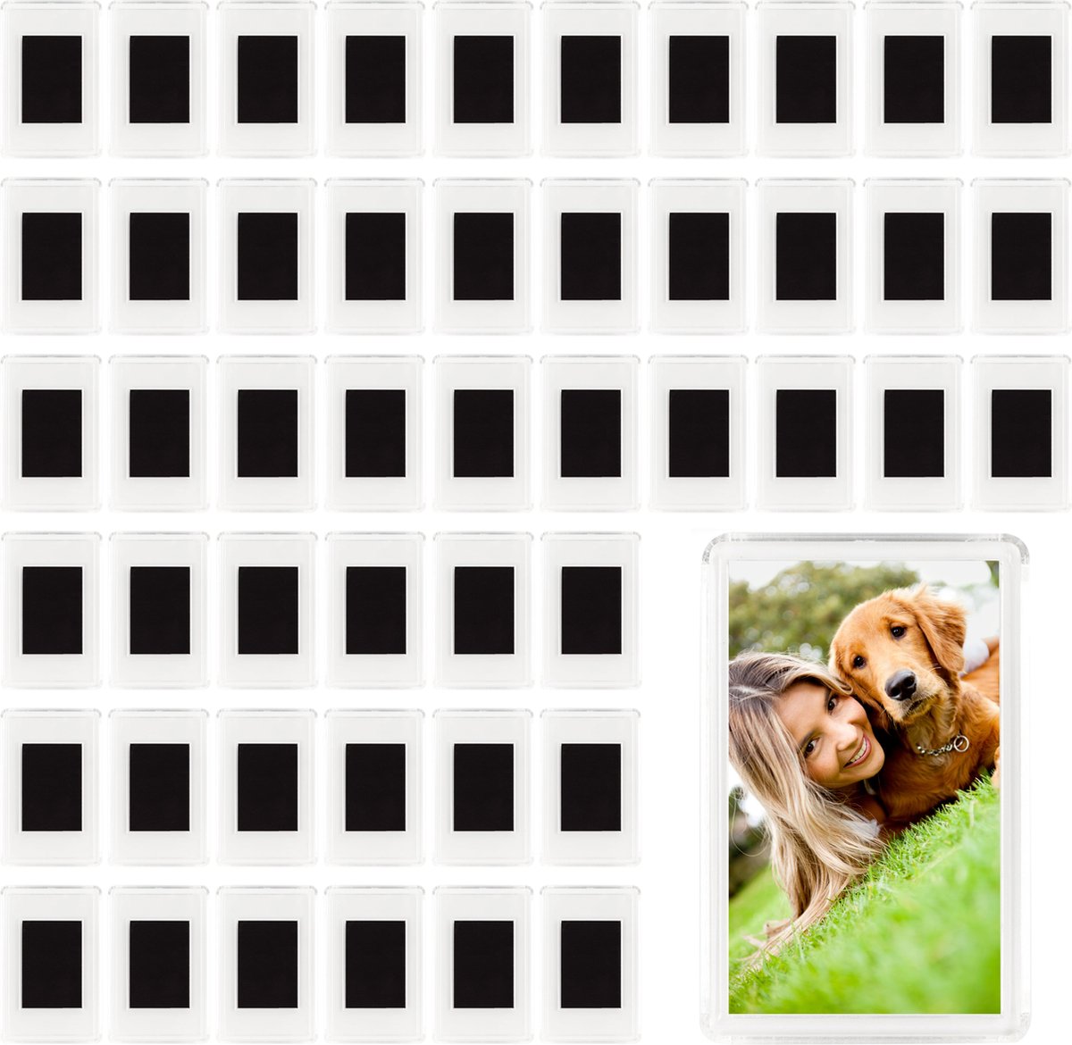 Matana – 50 Magnetische Fotolijstjes, 7x4,5cm – Koelkastmagneten – Voor Verjaardagen, Bruiloften, Doopfeesten & Kerstmis