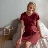 Prénatal zwangerschapsnachtjapon - Zwangerschapskleding - Rosered - Maat XL