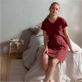 Prénatal zwangerschapsnachtjapon - Zwangerschapskleding - Rosered - Maat XXL