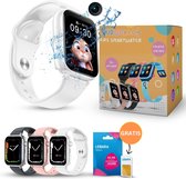 KidWorld Smartwatch Kinderen Wit | Met gratis Lebara simkaart incl. €15 beltegoed en 50MB | GPS | IP67 Waterdicht | 450 mAh Batterij | HD-Camera | Kinder smartwatch