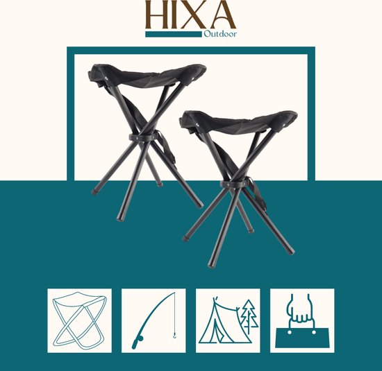 HIXA Opvouwbare kruk - 2 Stuks - Vouwkruk - Inklapbaar - Zwart - 33x40cm van HIXA — afbeelding 5
