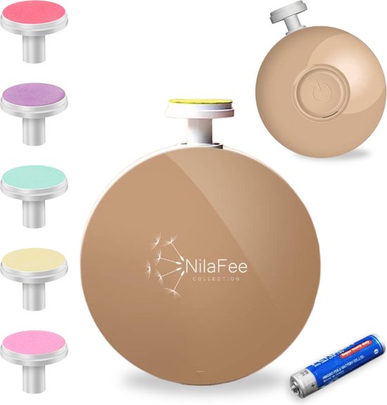 NilaFee® - Electrische Baby Nagelvijl - 7 Vijlen - Incl. Batterij - Baby Nagelknipper - Manicureset Baby - Nagelschaartje - Zand