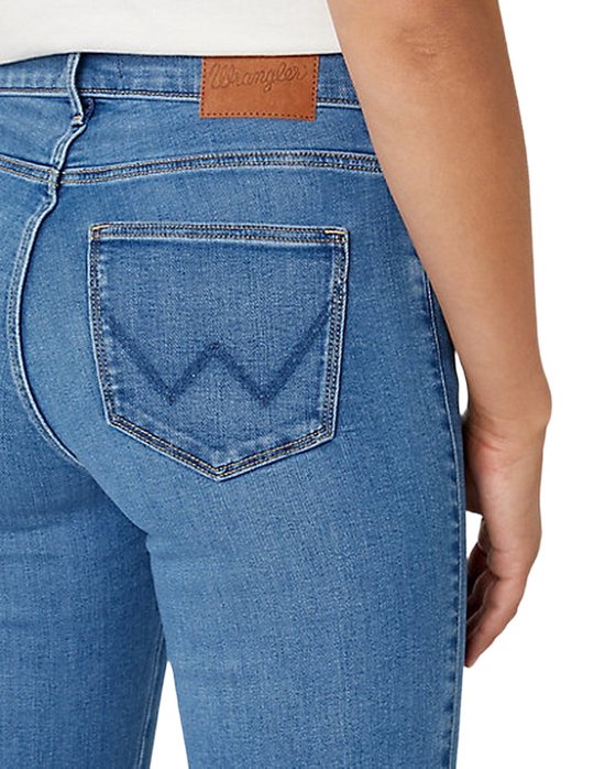 Wrangler Straight Dames Straight Fit Jeans Blauw - Maat W32 X L32