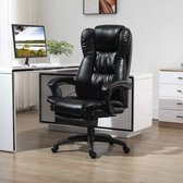 Bureau stoel stoel stoel zwenkstoel met voetsteun hoofdsteun trilling met massagefunctie zwart 68.5x68.5x119-127cm