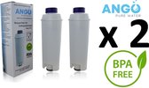 2 x ANGO waterfilter voor Delonghi koffiemachine. Vervanging voor DeLonghi DLS C002 / SER 3017.