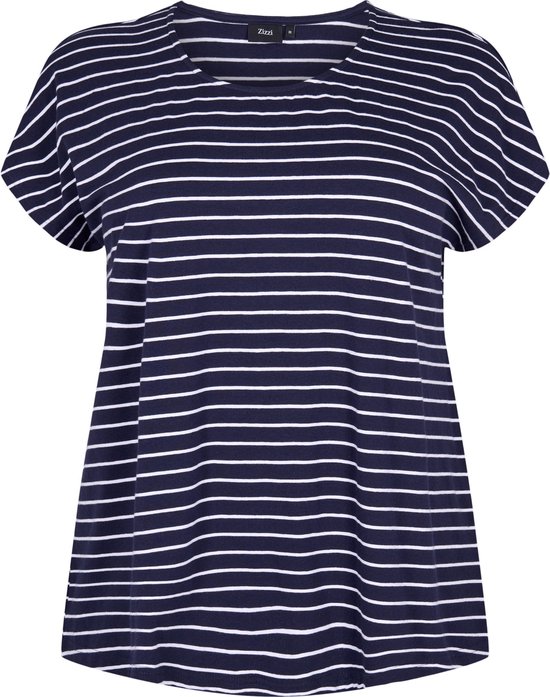 T-shirt Femme ZIZZI VDORIT SS LOOSE TEE - Dark Blue - Taille XXL (58-60)