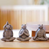 Meditatie Yoga schildpad firguren Zen tuindecoratie woonkamer - hars schildpad tuinfiguren miniatuur decoratie bureau accessoires geschenken voor vrouwen kinderen vriendin verjaardag 3 stuks