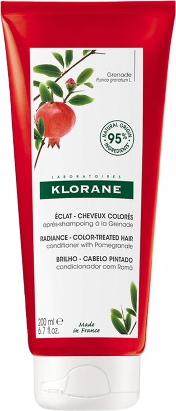 Klorane Granaatappel Kleurglans conditioner | Verlevendigt & verlengt Gekleurd haar 200 Crème
